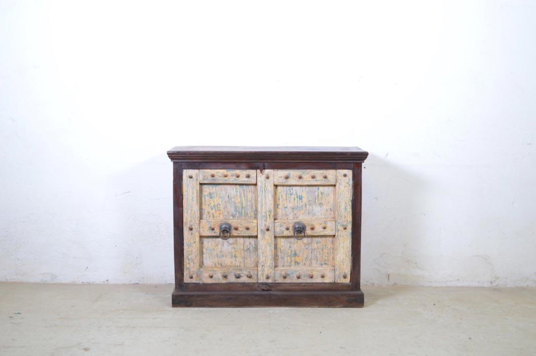 Credenza etnica india porte vecchie in legno massello 2 ante - lapagoda.net