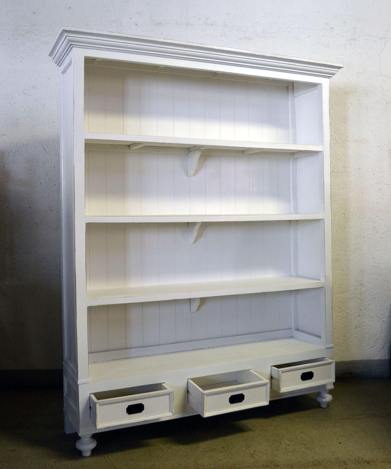 Libreria Shabby in Rovere decapato bianco - 3 cassetti -FALL1- - lapagoda.net