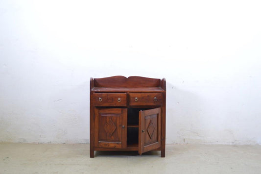 Credenza antica indiana coloniale in Mogano 2 cassetti 2 ante - lapagoda.net