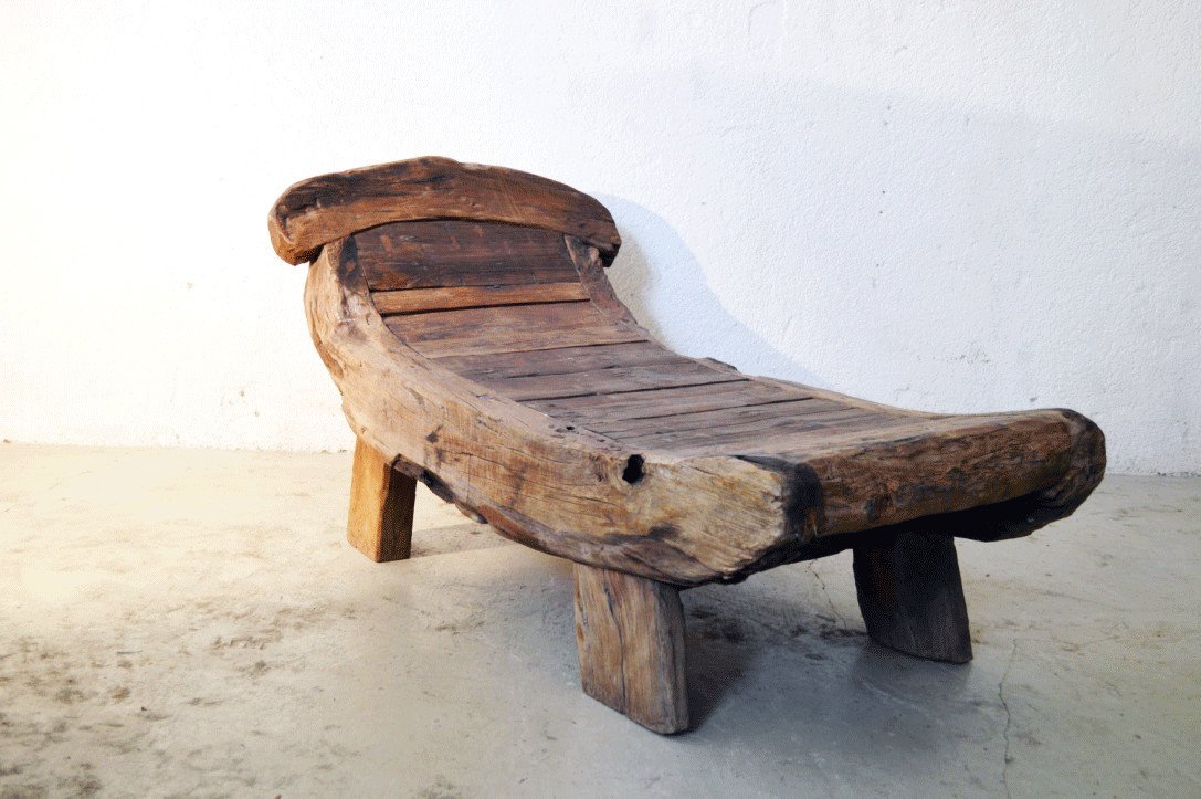 Poltrona chaise longue sofa in legno massello di Teak isole Sulawesi Tribù Toraja sulawesi 1 - lapagoda.net