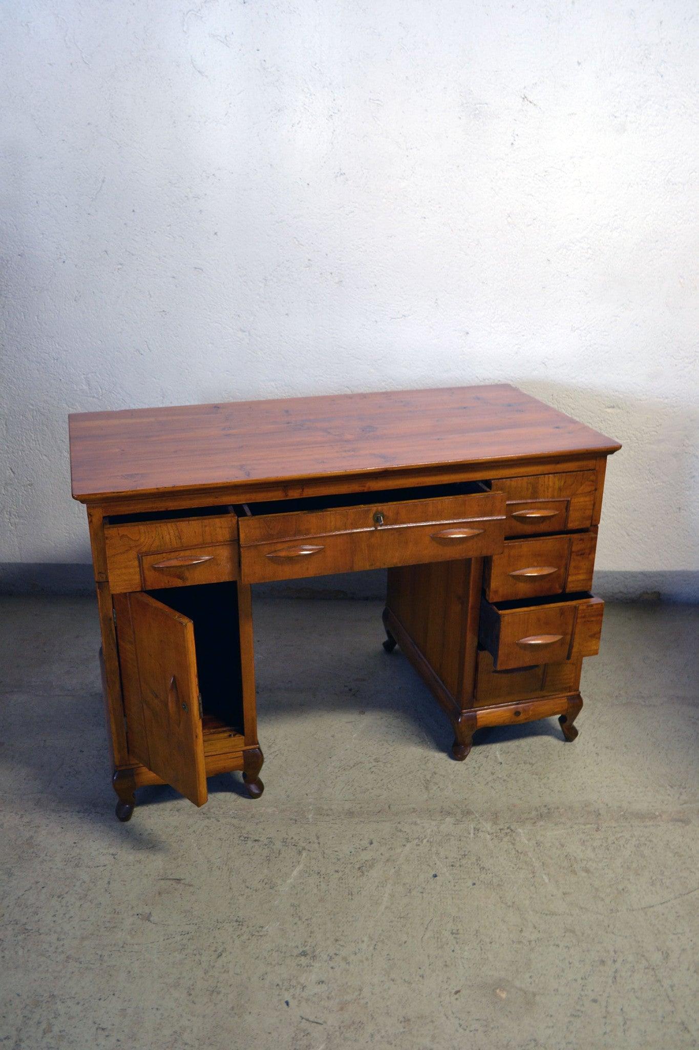 Scrittoio Deco in Legno Massello di Cipresso- 1 ante 6 cassetti -DECO011- - lapagoda.net