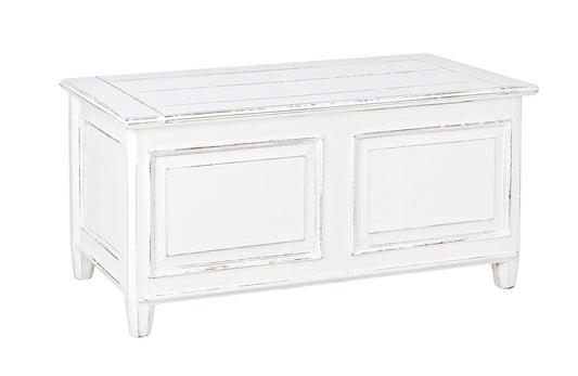 Cassapanca shabby chic in legno massiccio bianco sconto 20%