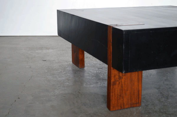 Tavolino quadrato in legno massello bicolore forma moderna -A.08.032- - lapagoda.net