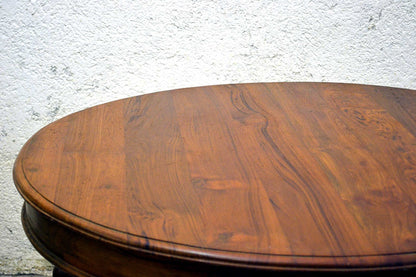 Tavolo Tondo in Teak Epoca Coloniale -D110- - lapagoda.net