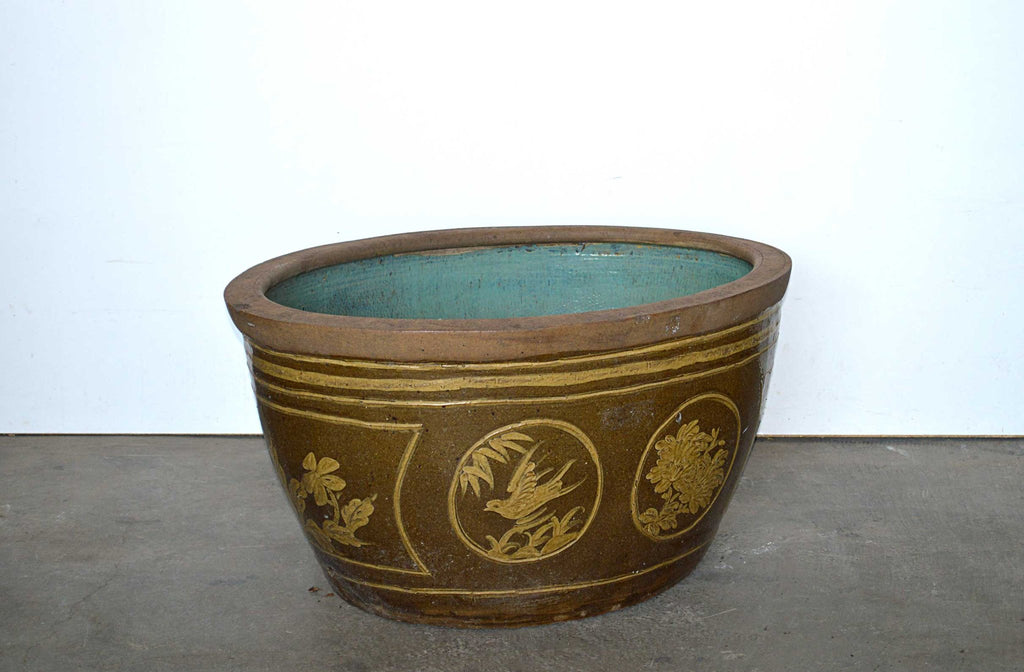 Vaso Terra Cotta Decorata Cina -EA.LD058- - lapagoda.net