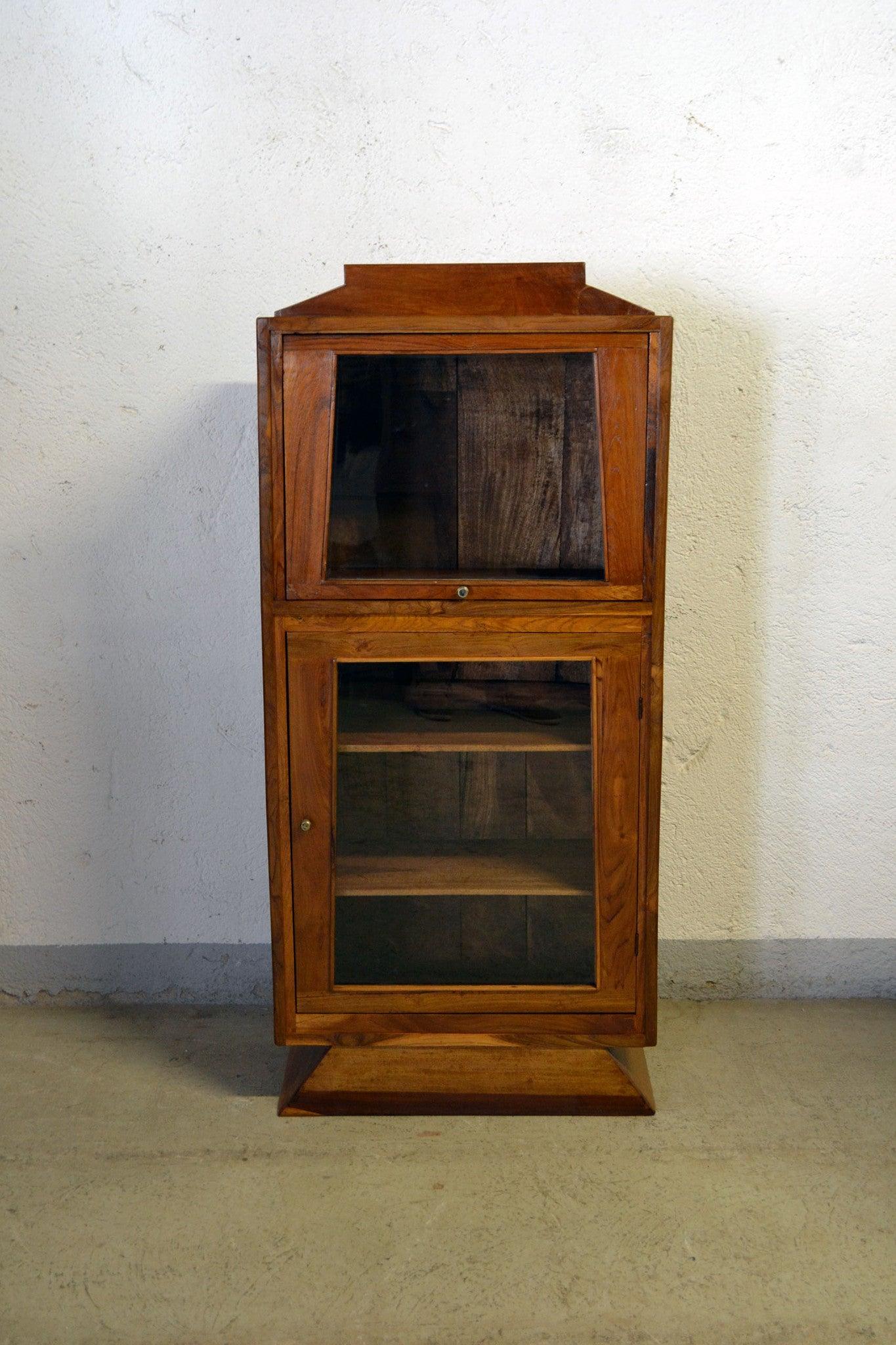 Vetrinetta anni 30' in legno di Teak epoca Coloniale - 2 ante - lapagoda.net